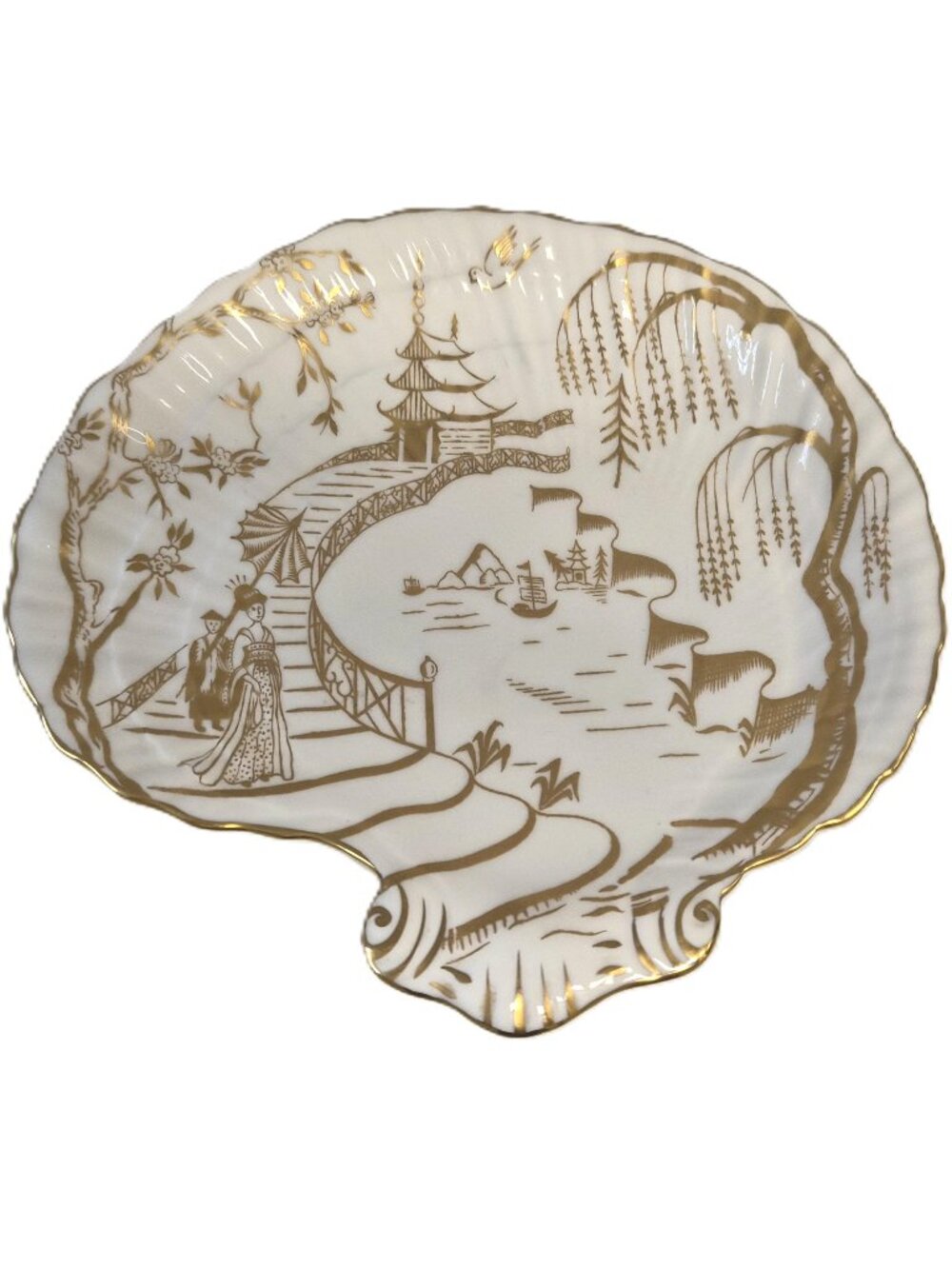 VTG Hammersley Golden Geisha Shell Dish Pattern 4758 Regencycore Grandmillennial